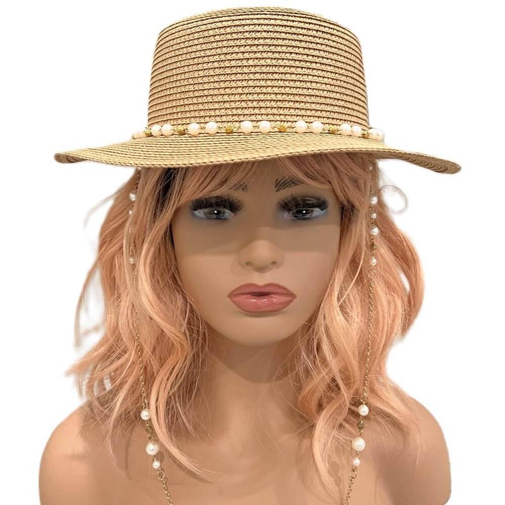 Kendall and Kylie Hat Adjustable Straw Rafia Summer Sunhat 100% Paper